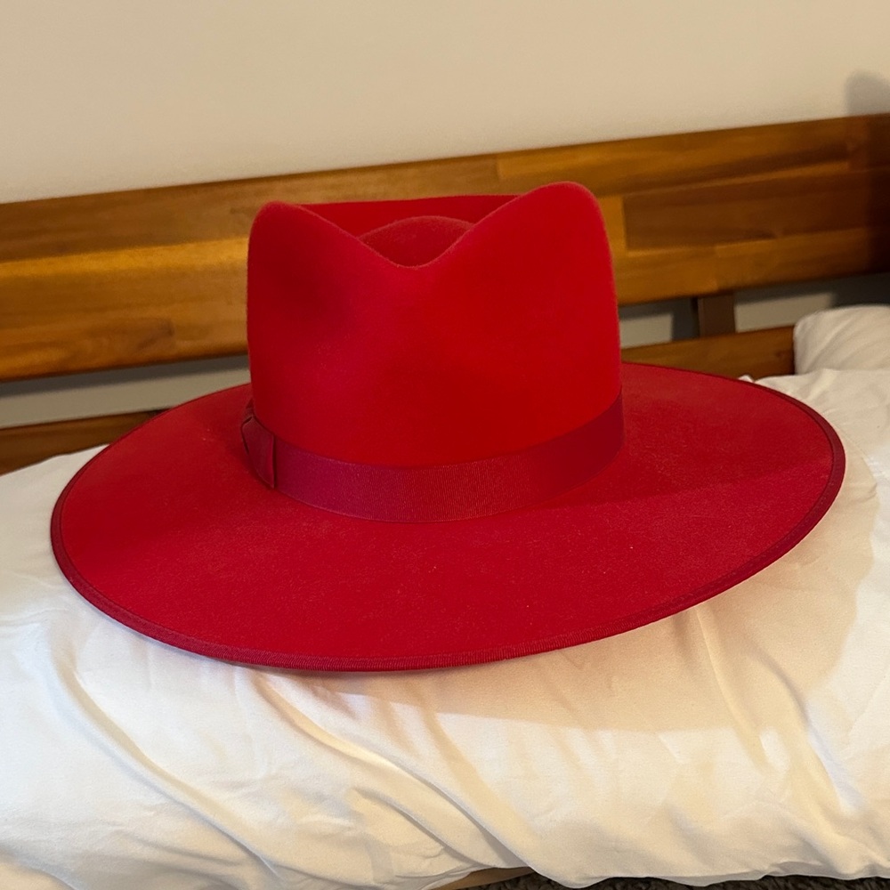 Lack Of Color Red Wide-Brim Hat